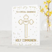 Carte Grand-nièce Première Sainte Communion Gold Look Cr (Fleur jaune)