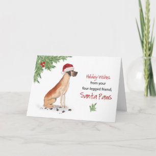 Carte Grand Noël Danse du chien dans Funny Santa Hat