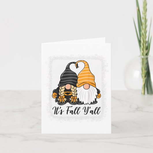 Carte Grand Novelle Gnome Halloween Drôle Son Chute Vous (Devant)