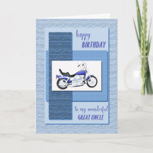 Carte Grand oncle, anniversaire de moto