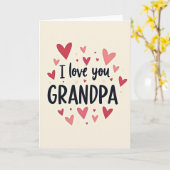 Carte Grand-Papa à motif de cœur (Fleur jaune)