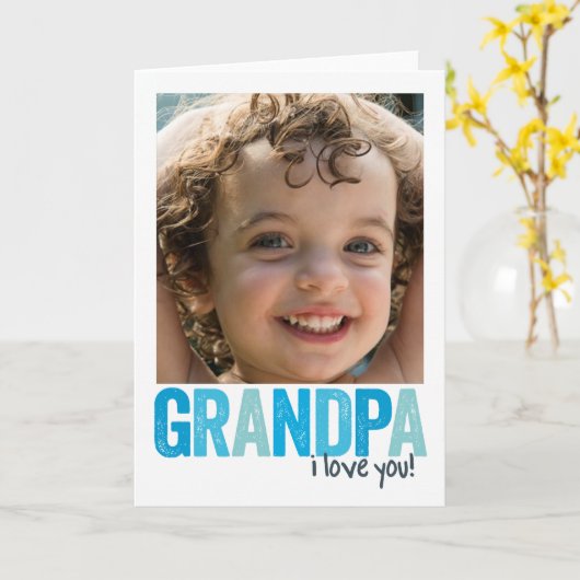 Carte Grand-papa, je t'aime ! (Fleur jaune)