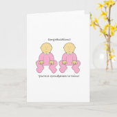 Carte Grand-parent à filles jumelles Félicitations (Fleur jaune)