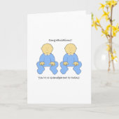 Carte Grand-parent à jumeaux garçons Félicitations (Fleur jaune)