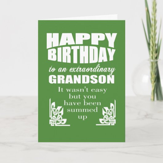 Carte Grand-parents à petit-fils heureux anniversaire (Devant)