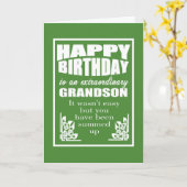 Carte Grand-parents à petit-fils heureux souhait d'anniv (Fleur jaune)