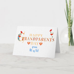 Carte Grand-parents Day de nous tous avec des pavots rou