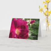 Carte Grand-parents Day pour Grams, Red Rose et Bud (Fleur jaune)