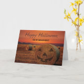 Carte Grand-parents Halloween Bale de Hay Jack-o'-lanter (Fleur jaune)
