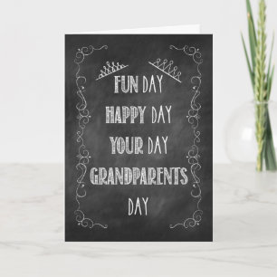 Carte Grand-parents Jour Chalkboard Anniversaire, Couron