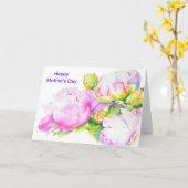 Carte Grand Peony, fête de la mère heureuse (Fleur jaune)