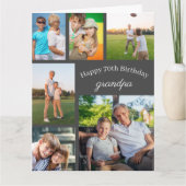 Carte Grand-père 6 Photo Collage N'importe quel âge Gros (Devant)