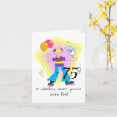 Carte Grand-père 75e année voeux d'anniversaire (Fleur jaune)