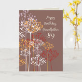 Carte Grand-père 89e anniversaire Fleurs sauvages Brown (Fleur jaune)
