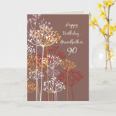 Carte Grand-père 90e anniversaire Fleurs sauvages Brown (Fleur jaune)