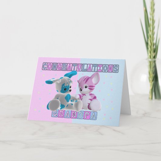 Carte Grand-Père Aux Jumeaux Félicitations (Devant)