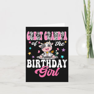 Carte Grand-Père De L'Anniversaire Fille Cute Cow 1st Bi