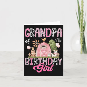 Carte Grand-Père De L'Anniversaire Fille Ferme Vache Ros