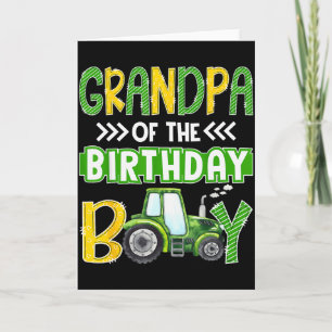 Carte Grand-père du garçon Tracteurs de fête d'anniversa