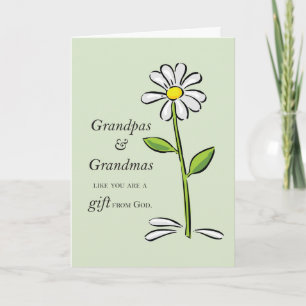 Carte Grand-père et grand-mère Cadeau de Dieu Daisy Reli