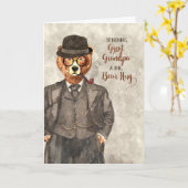 Carte Grand-père Fête des pères Hipster Bear (Fleur jaune)