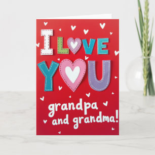 Carte grand-père grand-mère découpée du cœur