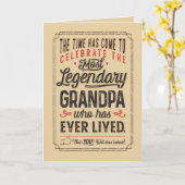 Carte Grand-père le plus légendaire de tous les temps (Fleur jaune)