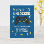 Carte Grand-petit-fils 10e Anniversaire Game Controller (Fleur jaune)