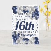 Carte Grand-petit-fils 16e ballon de la marine (Fleur jaune)