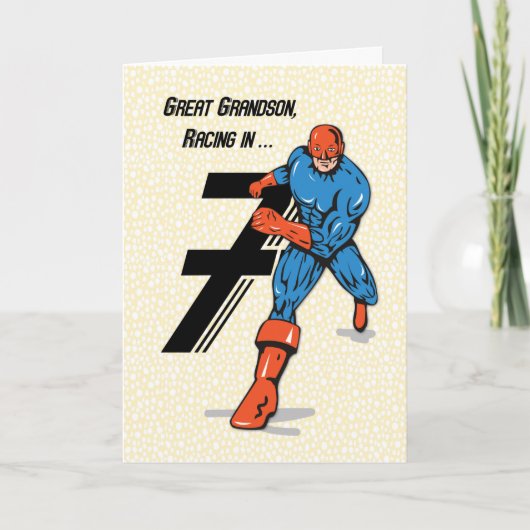 Carte Grand-petit-fils 7e Superhero anniversaire (Devant)