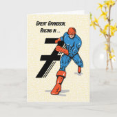 Carte Grand-petit-fils 7e Superhero anniversaire (Fleur jaune)