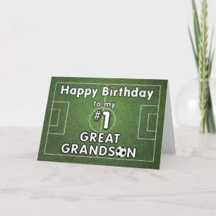 Carte Grand-petit-fils Football Anniversaire avec terrai