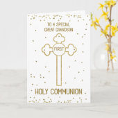 Carte Grand-petit-fils Première sainte communion apparen (Fleur jaune)