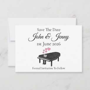 Carte Grand Piano Pianiste Musicien Mariage Enregistrer 