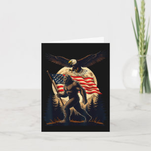 Carte Grand pied bigfoot sasquatch drapeau américain pat