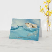 Carte grand poisson dans l'eau pour la Fête des pères (Fleur jaune)