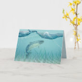 Carte grand poisson dans l'océan (Fleur jaune)