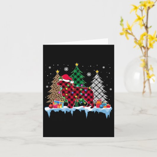 Carte Grand Pyrénées Chien arbre lumières Noël amusants (Fleur jaune)