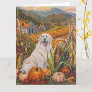 Carte Grand Pyrenees Chien Récolte d'Automne Action de G
