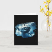 Carte Grand Requin Blanc, Requin Nager Dans L'Océan (Fleur jaune)