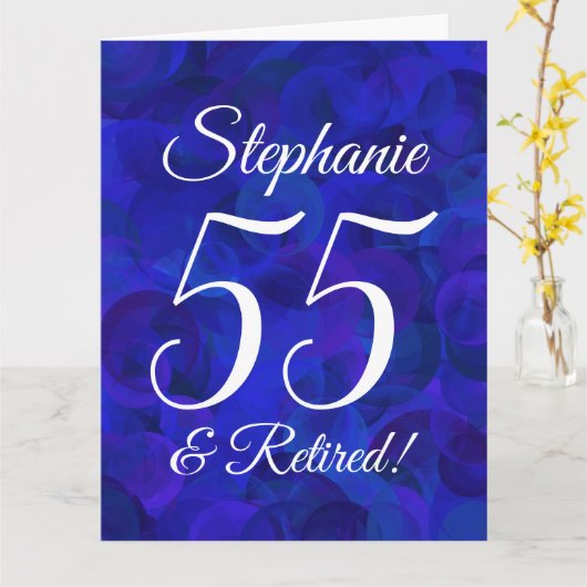 Carte Grand Royal Blue 55 et retraite heureuse (Fleur jaune)