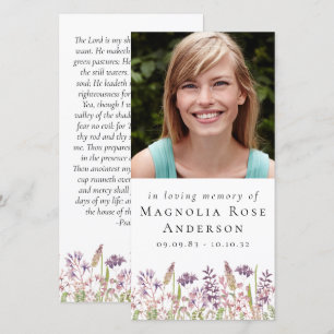 Carte Grand Signet commémoratif 4x8   Lavande Fleur sauv