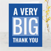 Carte Grand Texte Bleu Et Blanc Un Très Grand Merci (Fleur jaune)