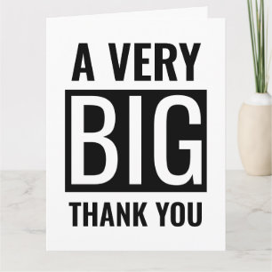 Carte Grand Texte Noir Et Blanc Un Très Grand Merci