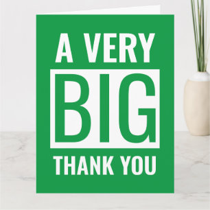 Carte Grand Texte Un Très Grand Merci Vert Et Blanc