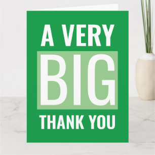 Carte Grand Texte Vert Et Blanc Un Très Grand Merci