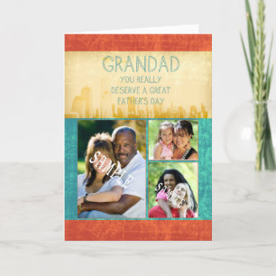Carte Grandad Fête des pères Card Votre Photographie Ici