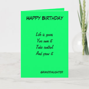Carte Grandaughter motiational birthday greeting cards