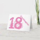 Carte Granddaughter, 18th birthday, white and pink.<br><div class="desc">A white background featuring  pink text,  on this 18th birthday greeting for any cool granddaughter. My Funny Mind Greetings.</div>