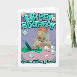 Carte Granddaughter Birthday Card With Mermaid